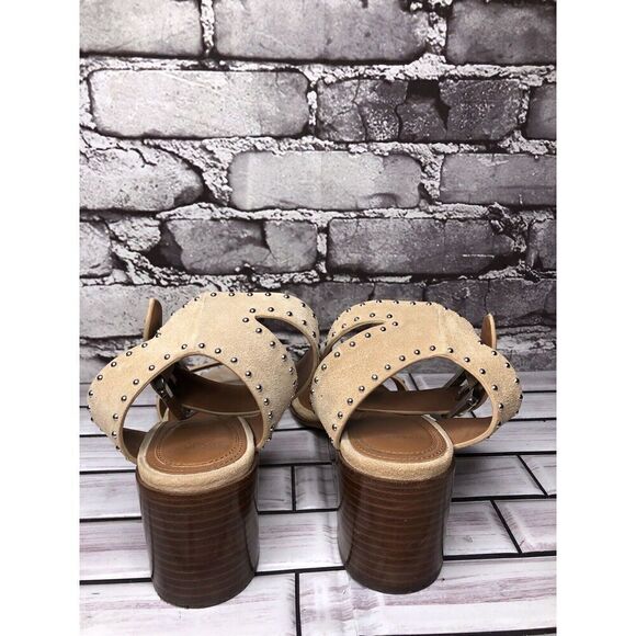 Givenchy Taupe Suede Leather Elegant Heel Studded Sandals Women sz 38EU/7.5M US - Picture 5 of 16